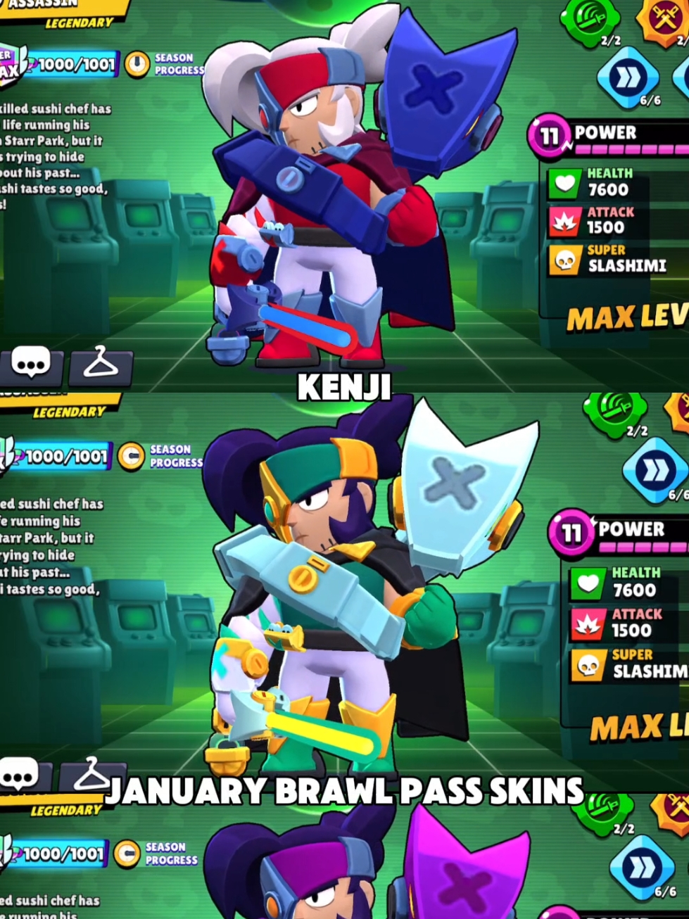 Hebi Aodaisho and Mamushi Kenji - January Brawl Pass Skins #sneakpeek #brawlstars 