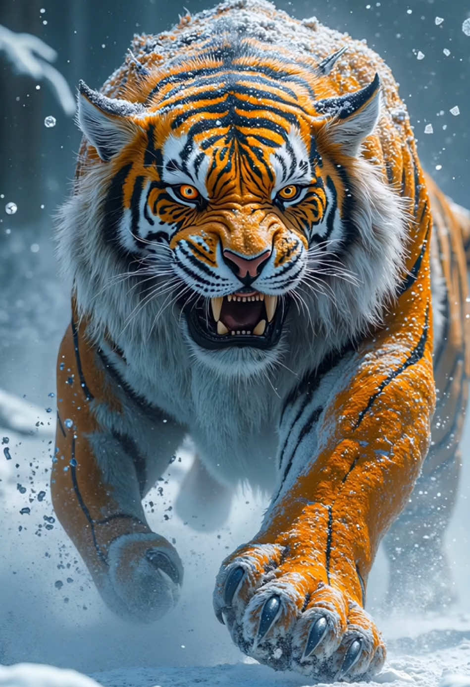 Beast King in the Snow Forest #capcut #animal #fypviral #nature #set as wallpaper #foryoupageofficiall #8k ultra HD video wallpaper #usa_tiktok #lion #tiger