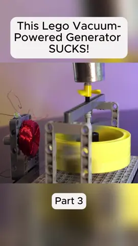 This Lego Vacuum-Powered Generator SUCKS! #lego #energy #elastic #engine #tires #manufacturing #electromagnetic 