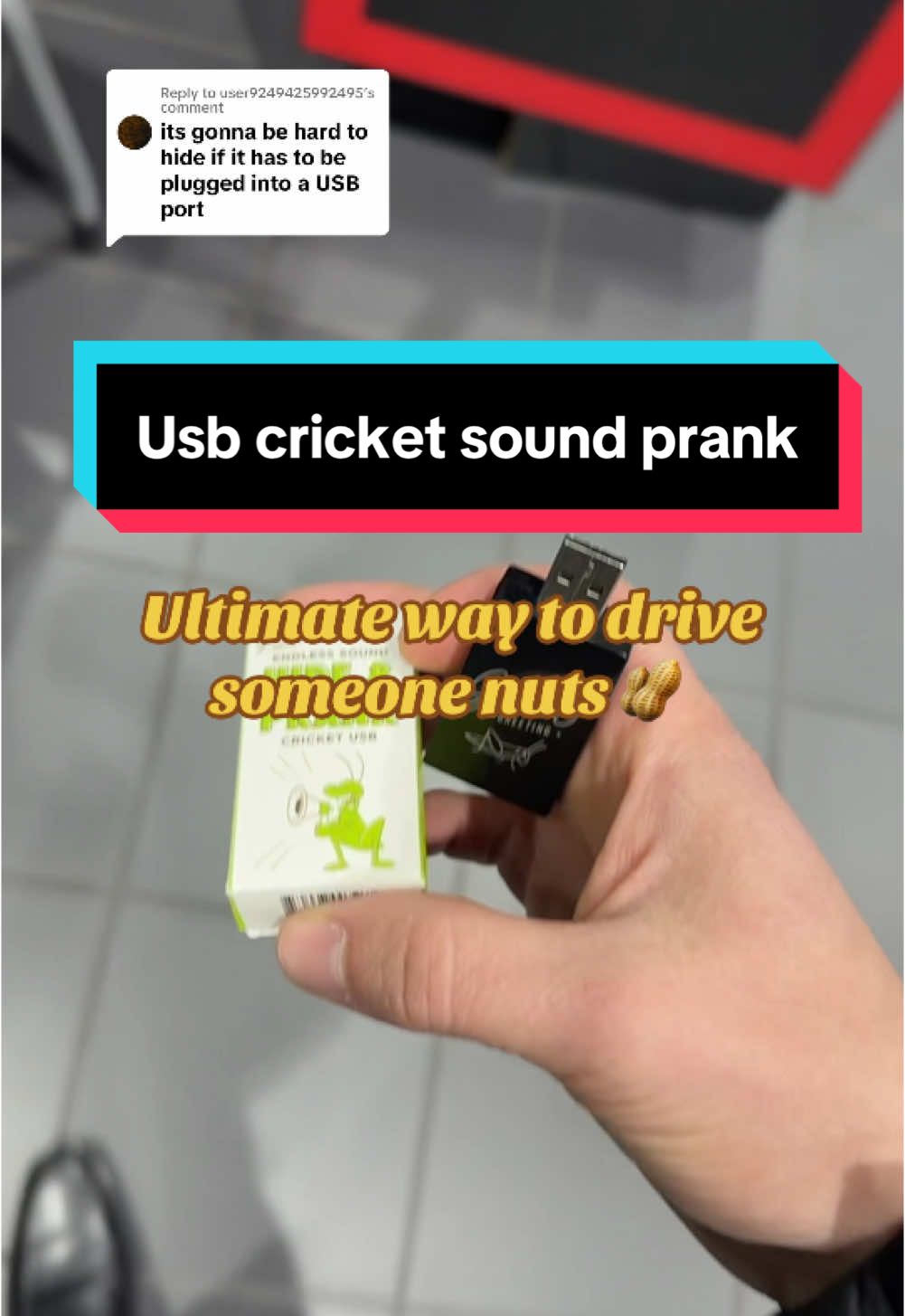 Replying to @user9249425992495 everyone has that one person they really want to drive crazy. #prank #usbprank #prankwars #prankster #usbdrive #cricket 