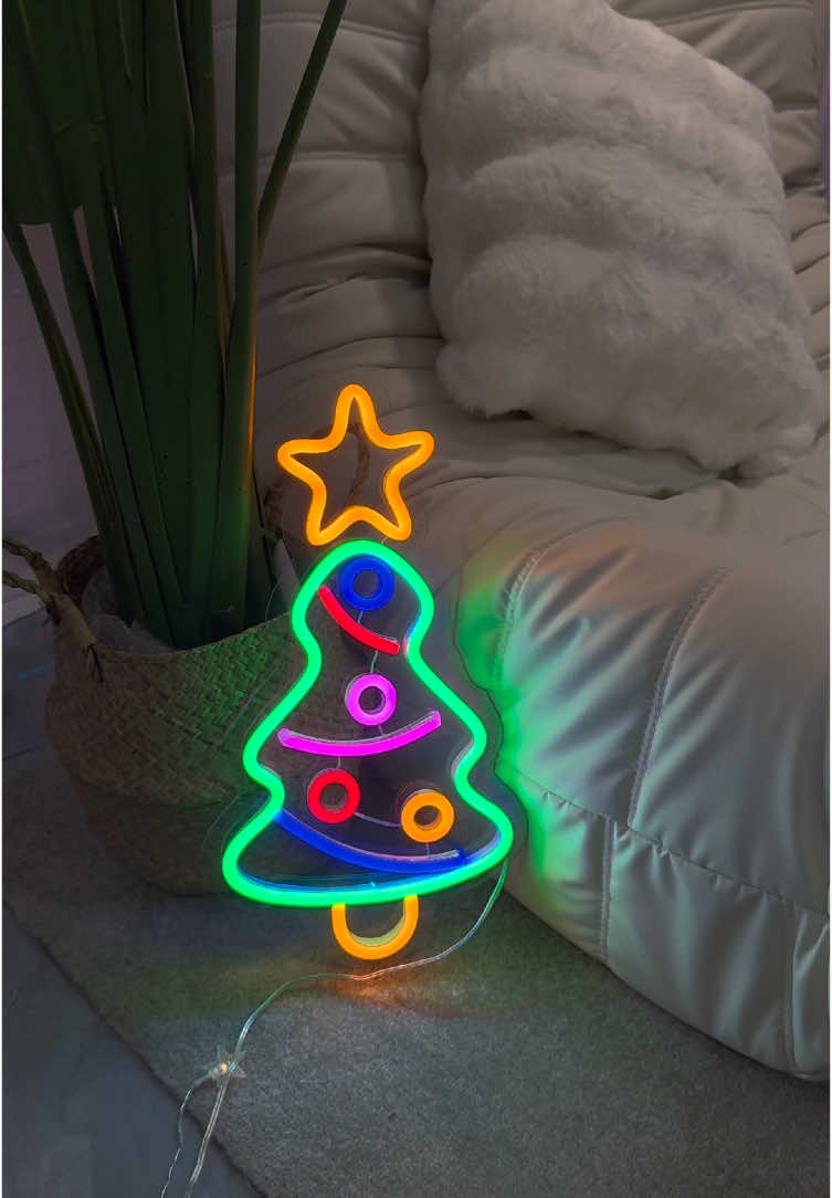 My Christmas decoration #christmas #christmasdecor #christmastree #neonlights #fypシ゚viral #merrychristmas 