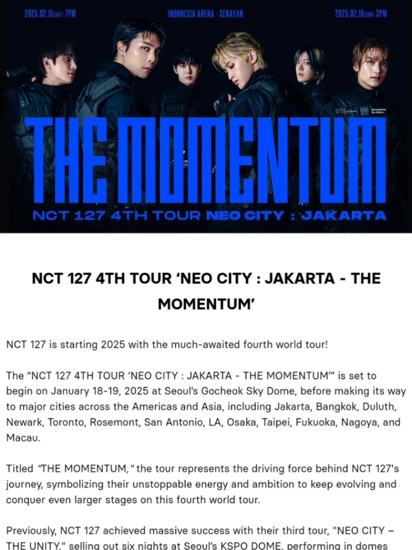 War THE MOMENTUM🔥🔥 #nct127 #neocity #jakarta 