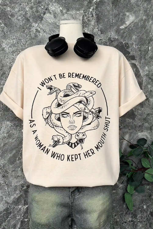 I won’t be remembered as a woman who kept her mouth shut!  #womenempowerment #womenpower #empowerwomen #womensupportingwomen #womensrights #womenshirt #femalerage #femininerage #feministshirt #girlssupportgirls #girlswillbegirls 