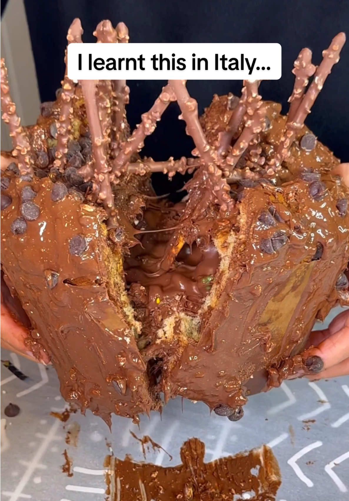 I learnt this in Italy… would you try it? #food #eating #mukbang #cake #chocolate #satisfy #asmr #nutella #ferrerorocher 