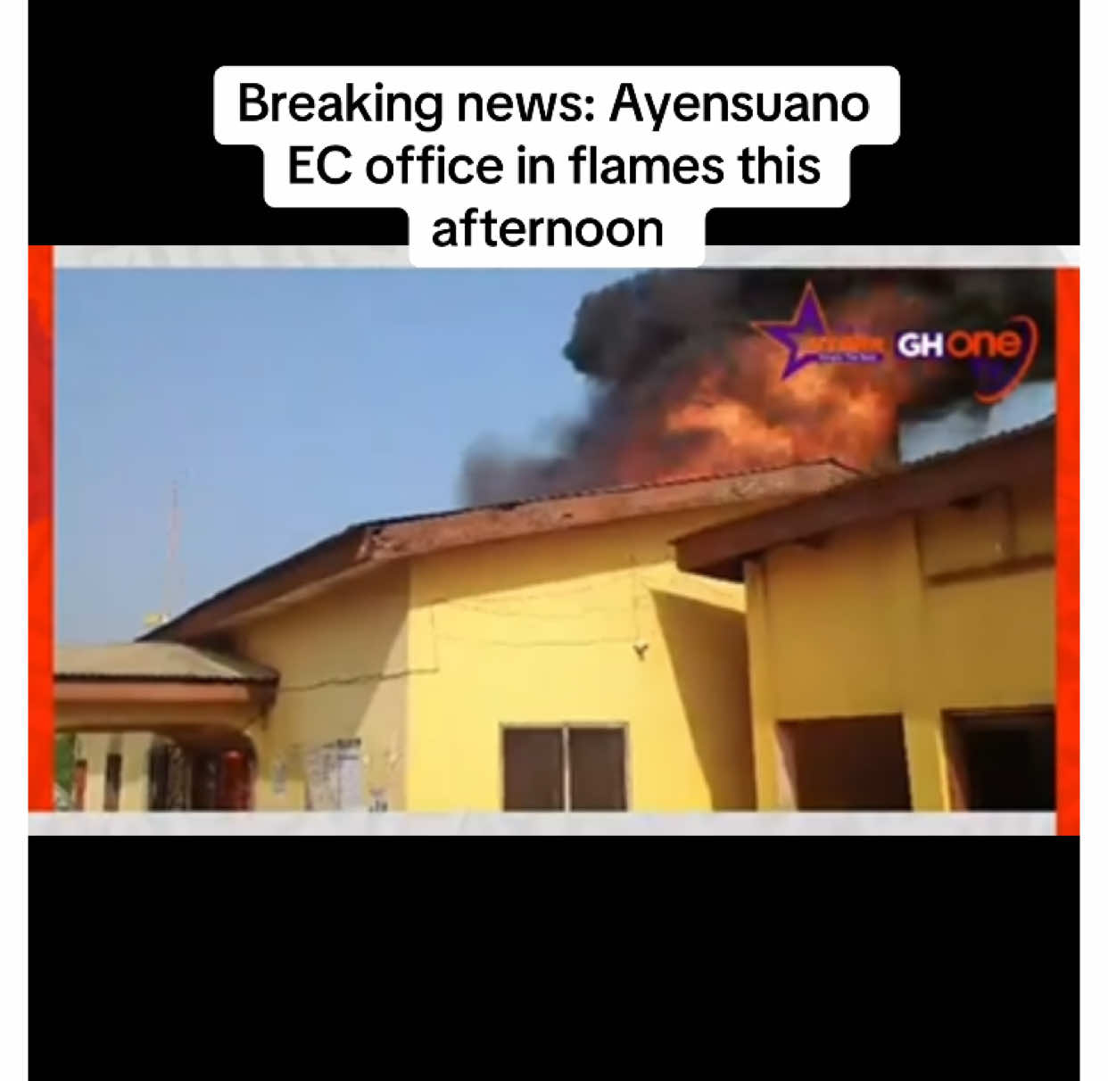 Breaking news: Ayensuano EC office in flames this afternoon #ghview #fyp #tiktokghana🇬🇭 #for #election2024 #foryoupage❤️❤️ #ndc #npp 