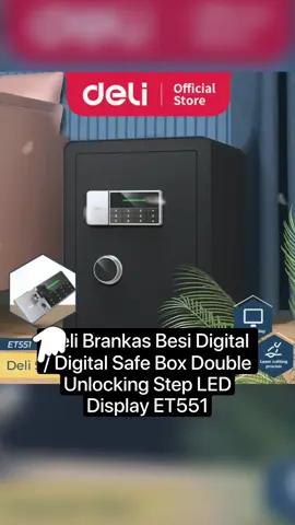 Deli Brankas Besi Digital / Digital Safe Box Double Unlocking Step LED Display ET551 Turun harga menjadi #Rp1.201.900! #MegaGuncangCuan12.12 