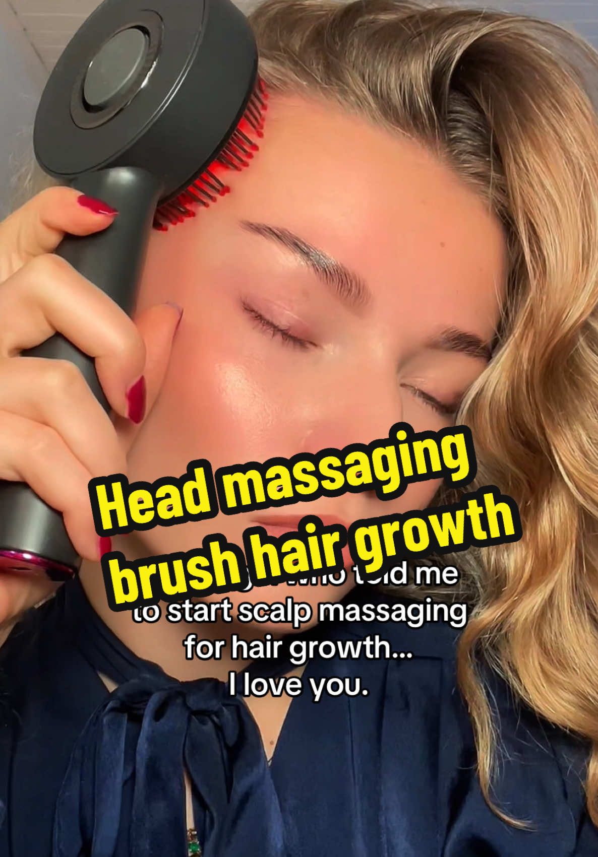 Scalp massage a few nights a week for hair growth >>> #scalpmassage #hairoiling #hairgrowth #headmassage #newyearnewaura #tiktokshopholidayhaul head massaging scalp massager brush tagged from tiktok shop 