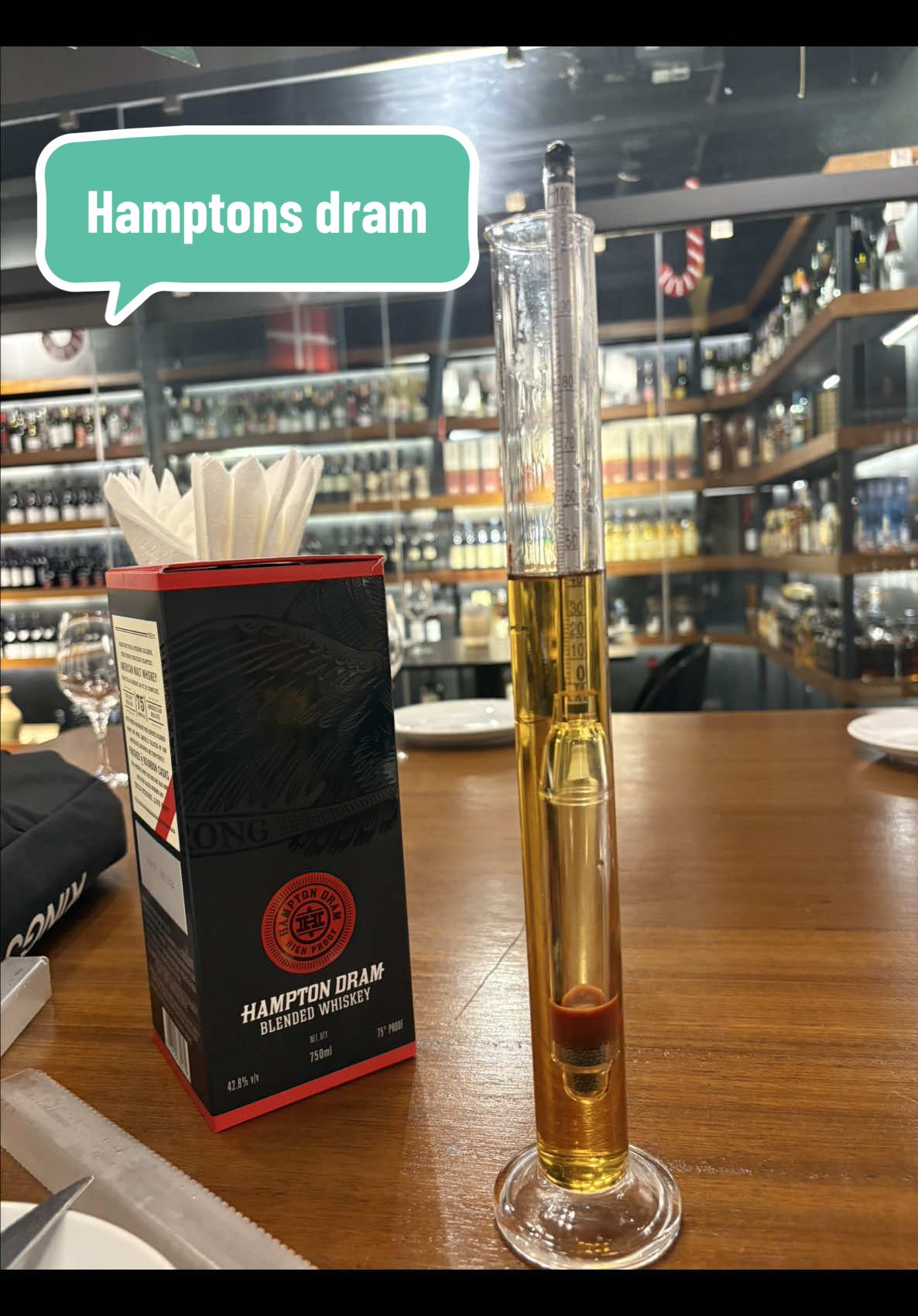 Replying to @George gg Hamptons dram. 42.8% v/v …a blended whiskey of the highest quality. Instrument reading was exact.#test 