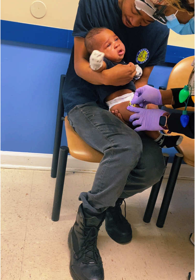 Son had his shots today and his father was there to comfort him. #storytime #babyboy #dadsoftiktok #happybabyboy #viralvideo 