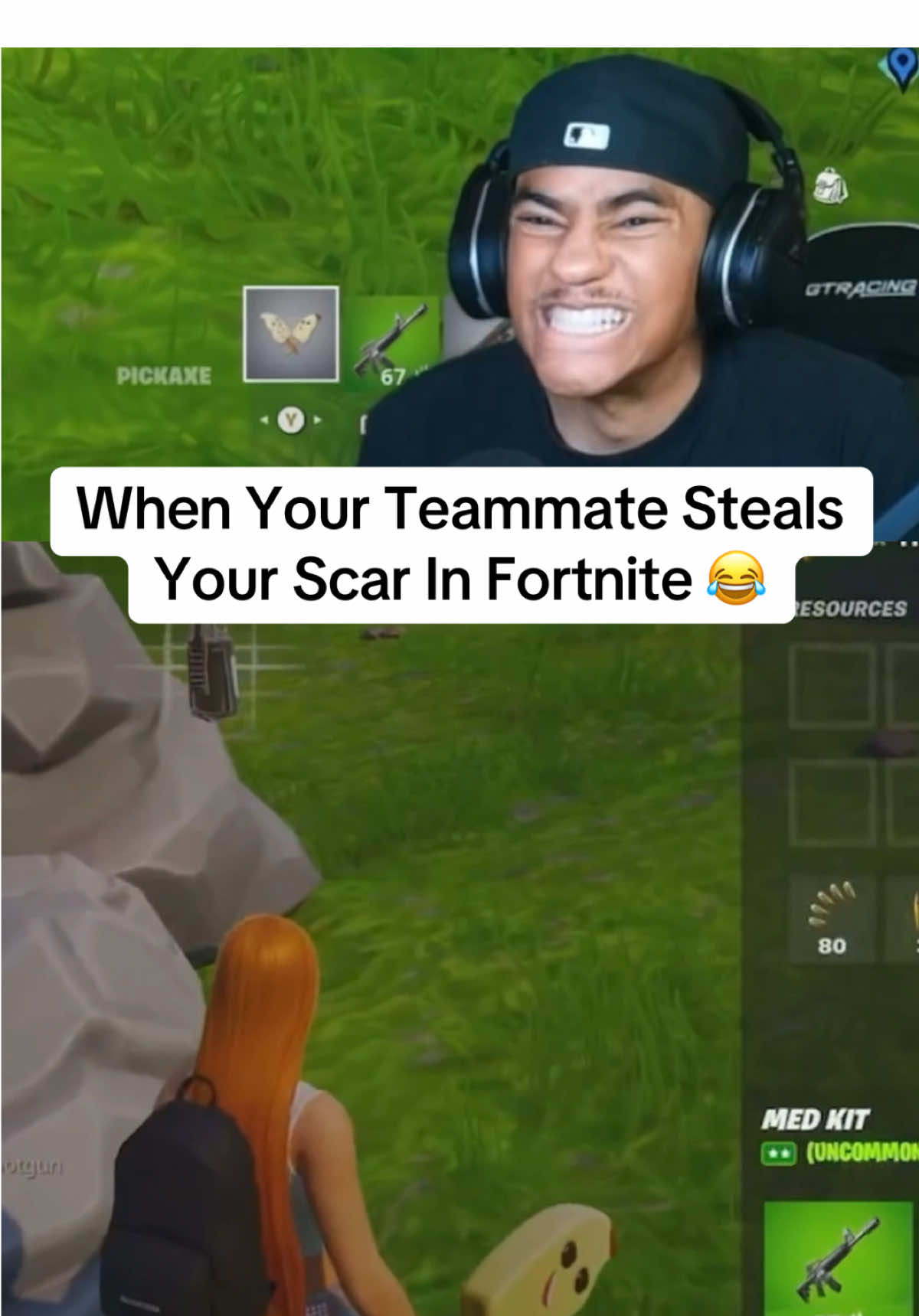 My teammate stole my scar smh 🤦🏽‍♂️ #fortnite #fortniteogseason #scar #viral 