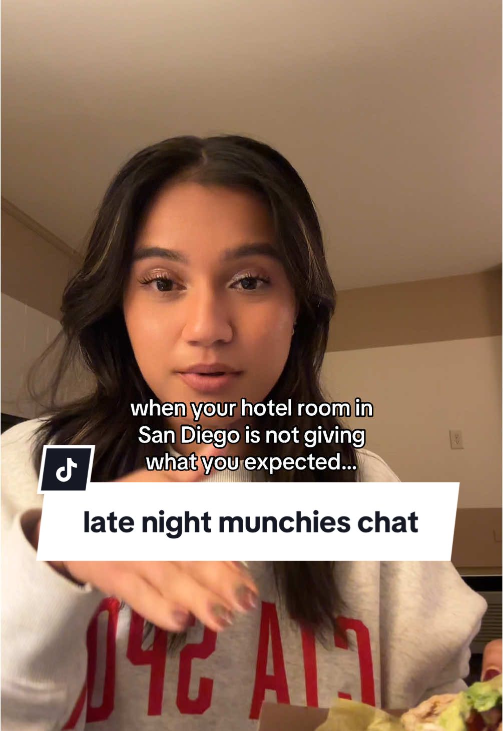 lmao let’s just say this San Diego hotel photos looked better online than what we saw IRL 🤣😭 #hotelroom #storytime #latenightsnack #latenightchats #sandiego #tacos #funny 