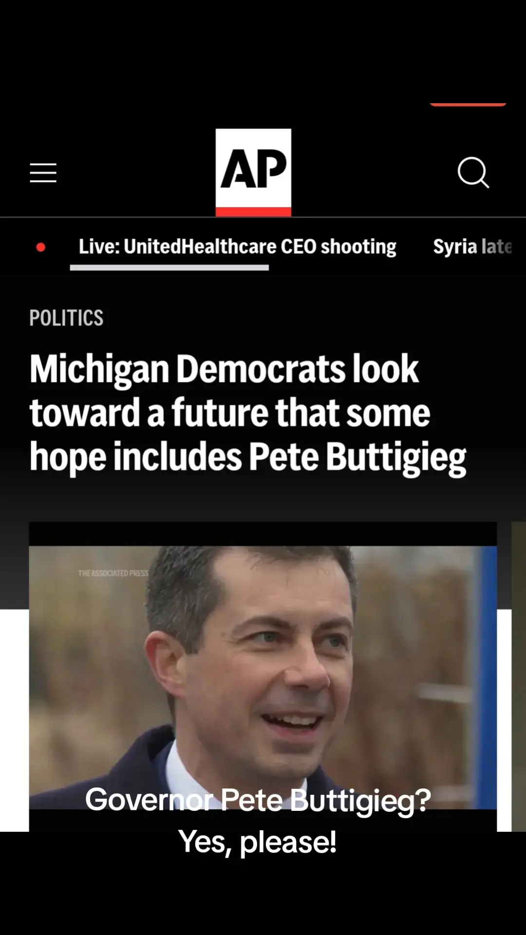 Though Transportation Secretary Buttigieg has publicly and privately stated that he won’t make any decisions about his future until after the Biden administration ends on Jan. 20, he has already fielded calls from Michigan Democrats urging him to enter the 2026 race to replace Gov. Gretchen Whitmer, who is term limited. - AP #petebuttigieg #governor #michigan #2026