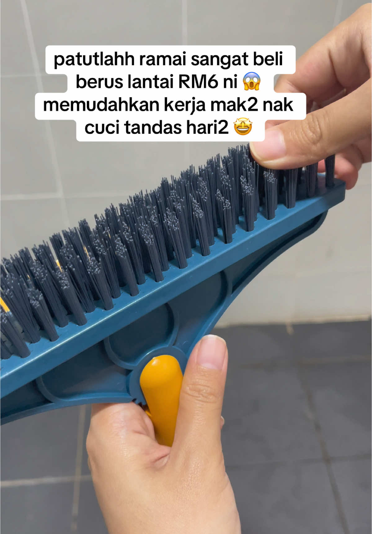 2 in 1 boleh berus & tarik air sekali 🤩 berbaloii beli harga pon murah. #berustandas #beruslantai #berus #toiletbrush 