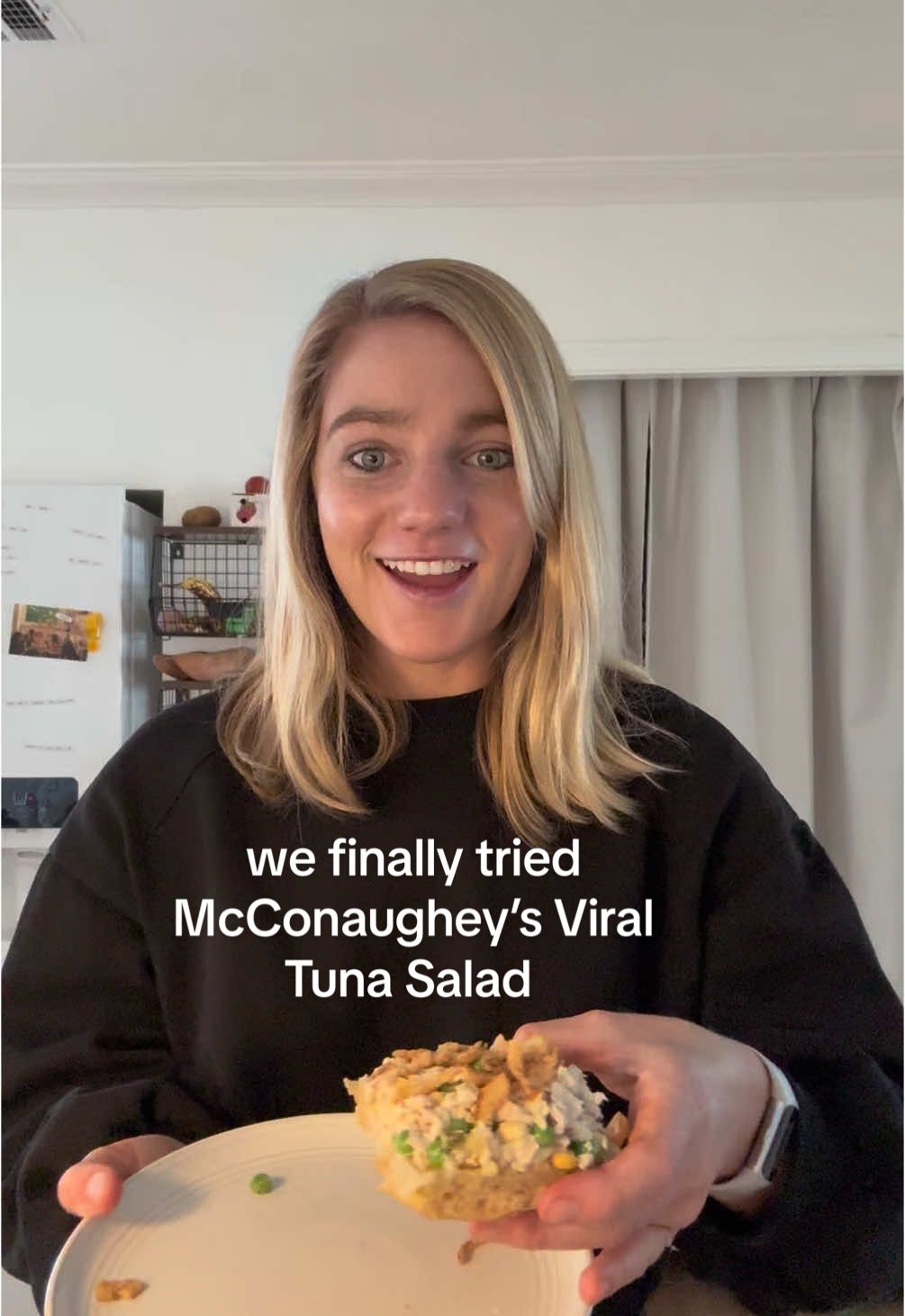 Alright, alright, alright. The wait is over. We finally tried @Matthew McConaughey McConaughey’s Viral Tuna Salad and WOW! Who knew McConaughey would be as good at making tuna as he is as acting?! Ingredients: Premier Catch canned tuna  1 tbsp white wine vinegar 2 tbsp lemon juice ¼ cup mayo (increase for creamier) 2 tsp wasabi paste (plus for more spice) ¼ cup diced red onion ¼ cup diced pickles ¼ cup corn ¼ cup diced apple ¼ cup frozen peas ⅓ cup crispy jalapeño or onion chips (plus more for the topping) 2 tsp agave syrup salt and pepper Directions: 1. In a medium sized mixing bowl, whisk together the white wine vinegar, lemon juice, mayonnaise and wasabi paste. 2. Next, add the tuna and stir until it is evenly combined. 3. Add the veggies and remaining ingredients to the bowl, and stir to combine. 4. Serve immediately or cover and refrigerate to enjoy later! Let us know when you try this and what you think!  #premiercatch #tuna #cannedtuna #McConaughey #matthewMcConaughey #viralrecipes #tunasalad #matthewMcConaugheytunasalad #tunarecipes #cannedtuna #tunasalad #alrightalrightalright #mcconaughey #tunasaladrecipe #tunarecipe #cannedtunarrecipe 