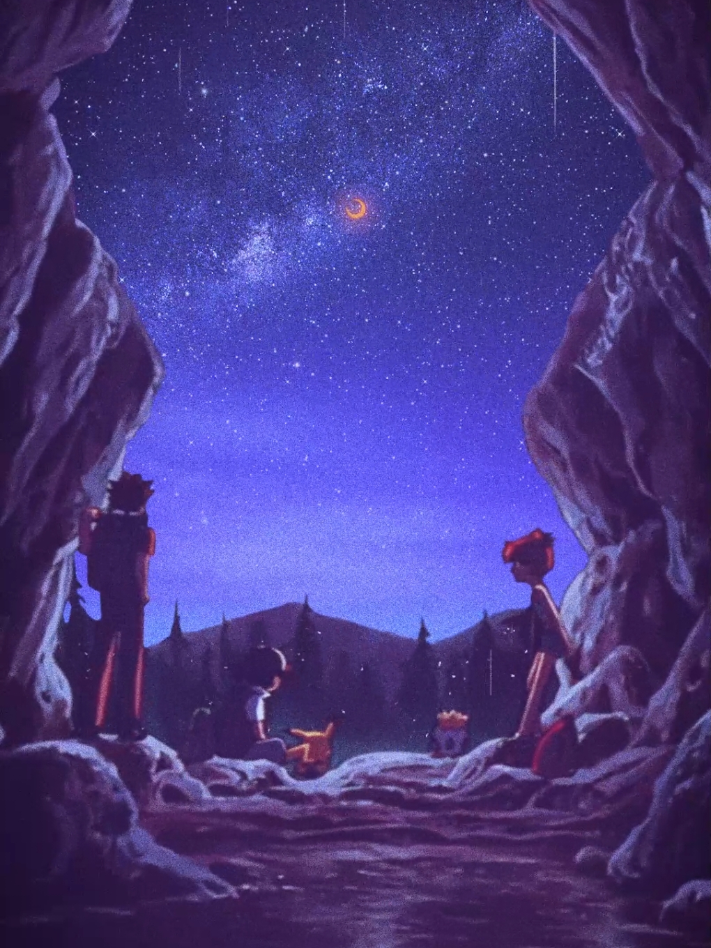 Shelter  PRINTS, T-SHIRTS AND MORE, LINK IN MY BIO . . . . . . . #lofi #pokemon #aesthetic #nightskys #wallpaper 