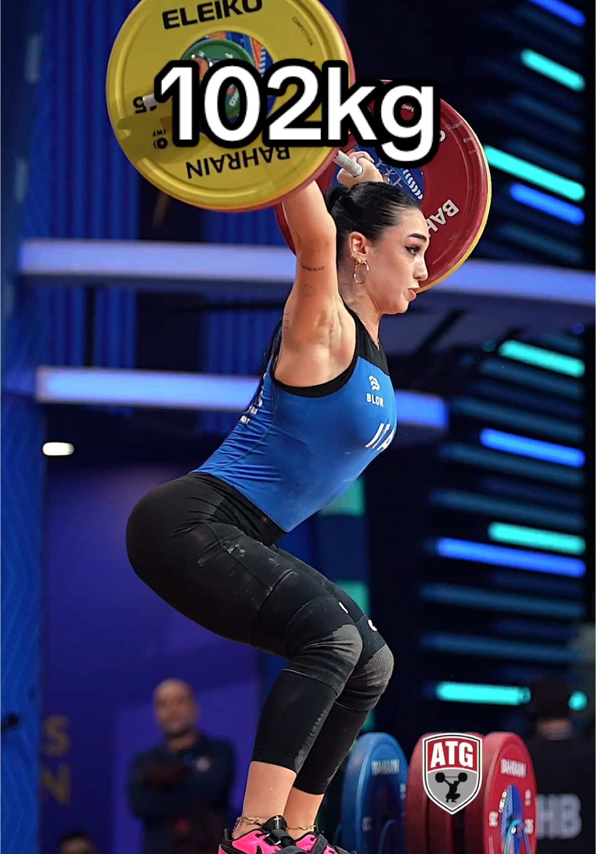 @giuliamiserendino1 (64kg Italy 🇮🇹) 102kg / 225lbs! 2024 World Weightlifting Championships #weightlifting #rocklee #rockleecosplay 