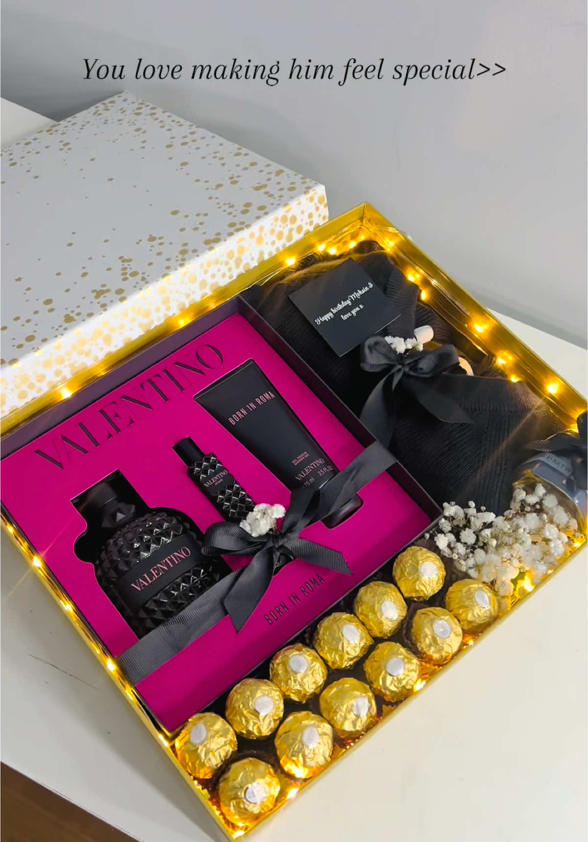 He’s your special person✨🖤 #valentinogiftset #perfumeforhim #personalisebox #makehimfeelspecial #Love #couplelove #makehimfeelspecialandwanted👑😘 #newgiftsinlondon #fypシ゚viral🖤tiktok #glorificationgiftss #favhuman❣️ #happiness 