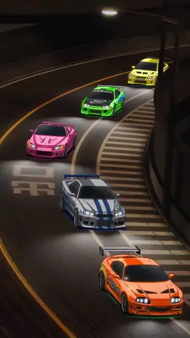 Fast & Furious 5 Legend Cars convoy in the Shuto Expressway Supra Mk4 - Street King: Paul Walker's iconic ride, powered by the legendary 2JZ. GTR R34 - Godzilla: Another Paul Walker classic, the Ultimate JDM legend. • S2000 - Pink Lady: A fearless diva in vibrant pink, built for speed and style. Mitsubishi Eclipse - Neon Ghost: The tuner scene's 90s icon, glowing with nostalgia. Evo 9 - Apex Predator: A rally-bred beast with precision to dominate. Rendered in Initial Clip's signature style — five icons, one epic cruise. Which one's your favorite? #supra #gtr #gtr34 #s2000 #s2k #eclipse #evolution #evo9 #evoix #fastandfurious #paulwalker #vindiesel #convoy #Motorsport #initial_clip8 