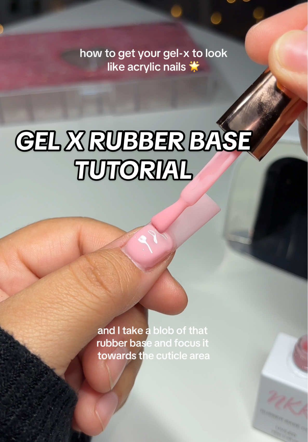 getting my gel x nails to look like acrylics 💕 @NailzKatKat #gelxnails #rubberbase #gelxtutorial #gelxnails #diynails #beginnernailtech #nailzkatkat 