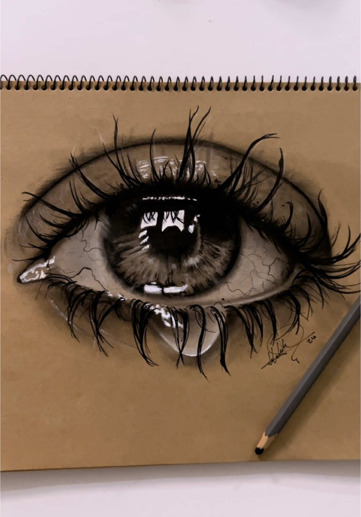 رسم عين |drawing eye#fyp #رسم #art #رسمي #رسمتي🎨 #رسامين_العرب #رسم_عيون #foryou #foryoupage #viral #fypage #drawing #drawingtutorial #blinkartr #sad 