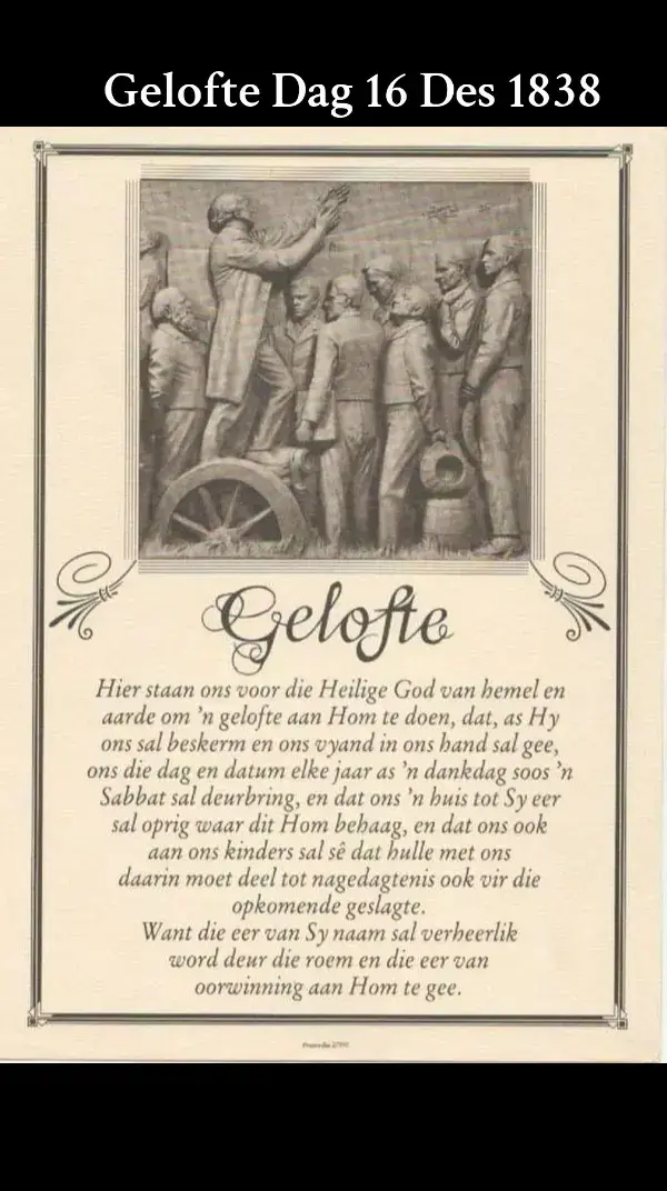 #Boervolk  Onthou ons voorsate se Gelofte aan God en herdenk Gelofte Dag as n Sabbat dag.