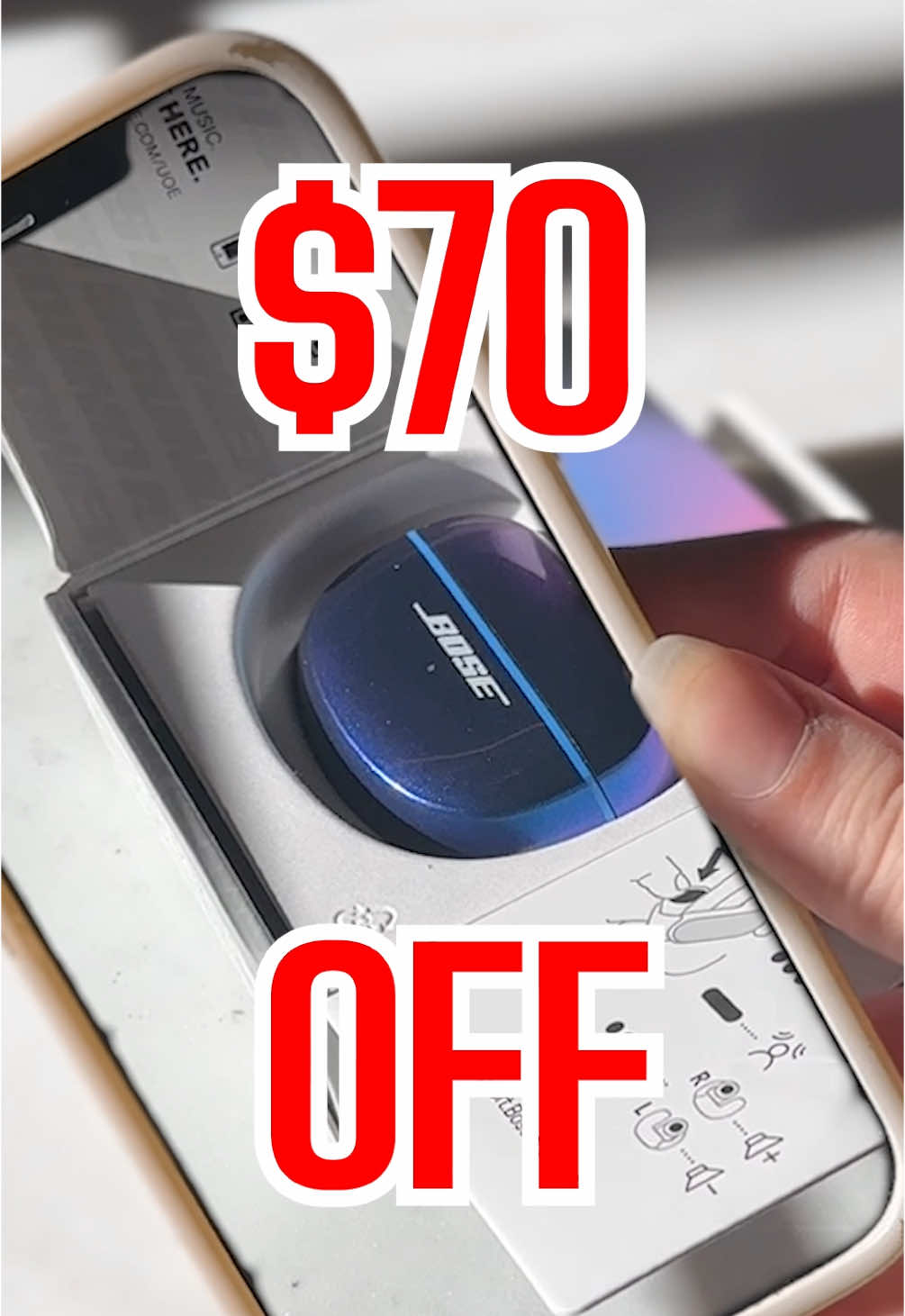 There’s only a few hours left to get $70 off. Offer ends 12/10! GO GO! #bose #earbuds 