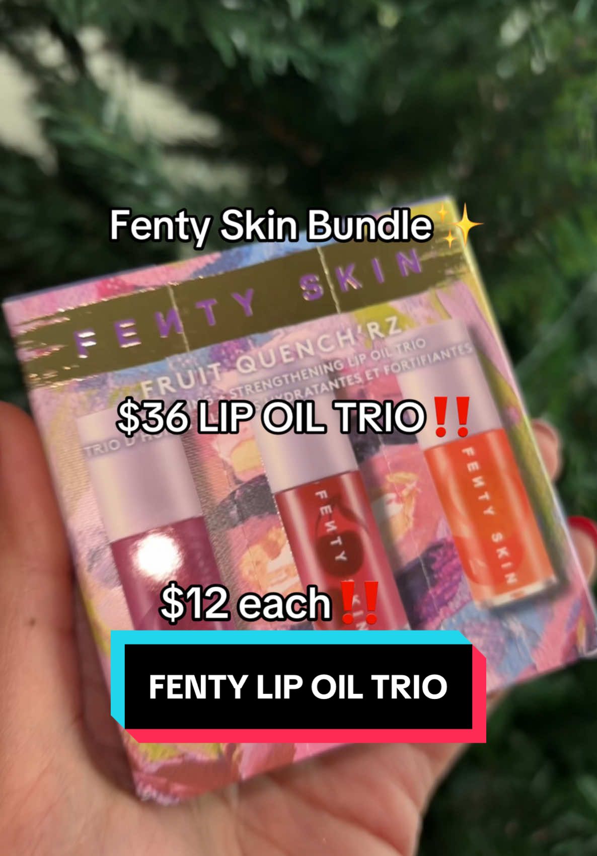 fenty is on super sale and im here for it! #lipoil #liptrio #fenty #giftbundle #giftset #tiktokshopholidaydeals #creatorsearchinsights  @Fenty Skin  @Fenty Beauty 