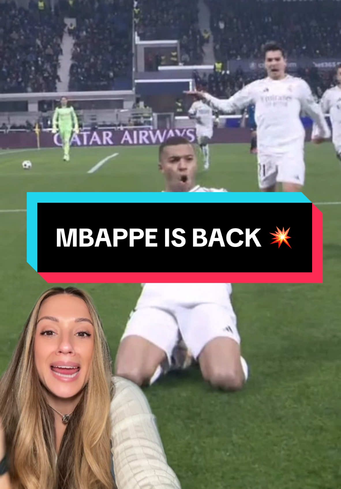 KYLIAN MBAPPE IS BACK! Mbappe scores his 50th Champions League goal vs. Atalanta … and that touch…. 💥💥💥 #kylianmbappé #mbappe #realmadrid #realmadridfc #realmadridcf 