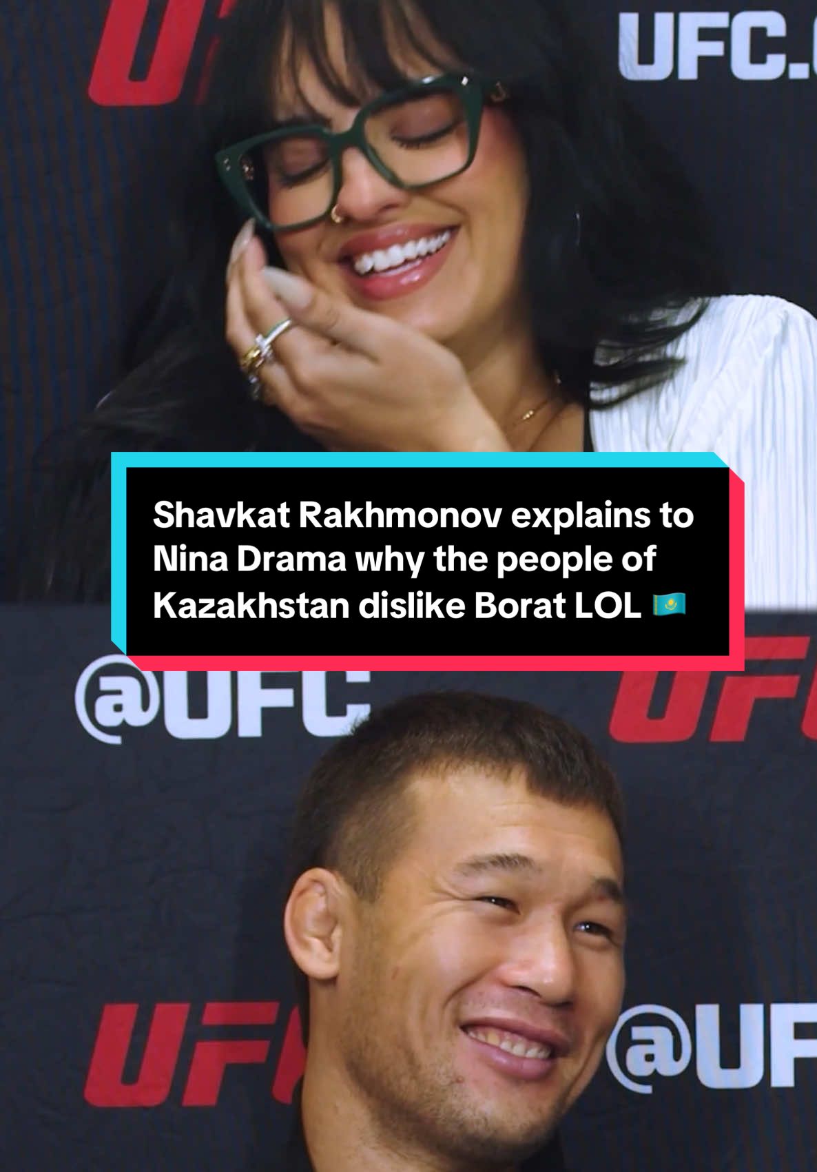 UFC star Shavkat Rakhmonov explains to Nina Drama why the people of Kazakhstan dislike Borat LOL #UFC #mma #shavkatrakhmonov #ninadrama#chama #ninadrama #kickboxing #boxing #muaythai #muaythaifighter #muaythaifighter #taekwondo #jiujitsu #brazilianjiujitsu #jiujitsugrappling #jiujitsulifestyle #wrestling #wrestlingtiktok #wrestlingtok #fit #Fitness #grappling #karate #kazakhstan #kazakh #borat 