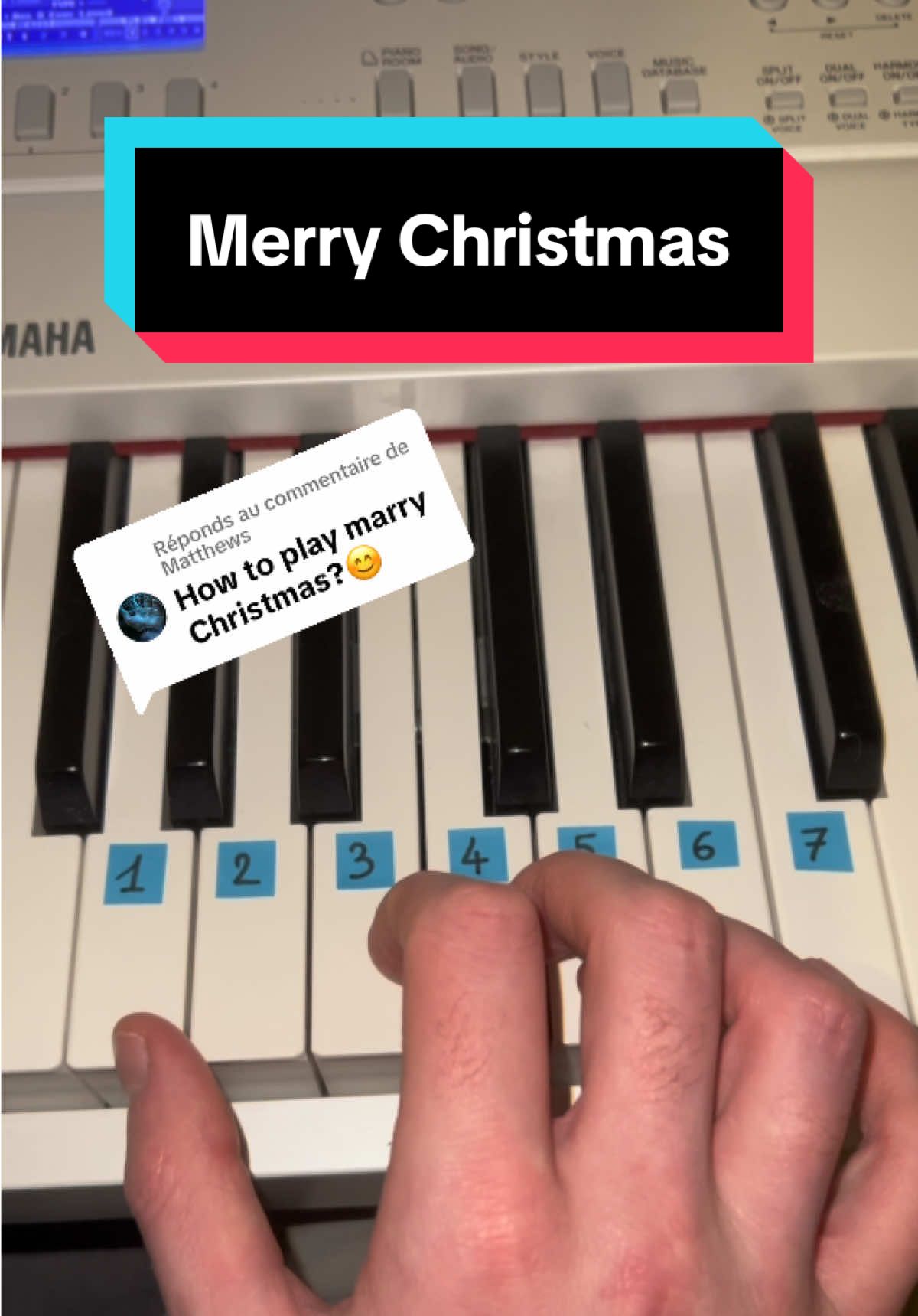 Réponse à @Matthews  🎹 Tutoriel piano simple 🎹 Song : Merry Christmas #pianotutorial #piano #pianocover #pianomusic 