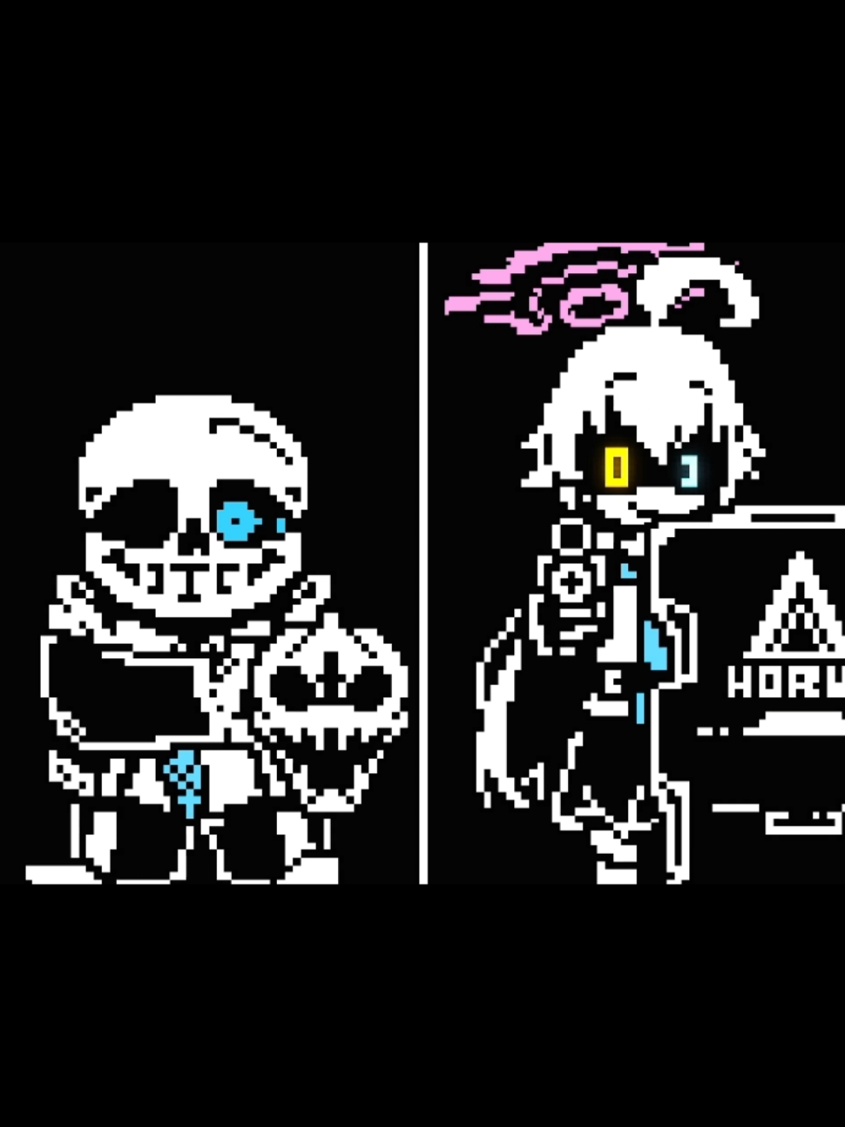 Aoharuduo Sans And Hoshino Fight (so wasn't that hard took a little more than 30 minutes to beat the hardest part is probably between the full heal and the last heal but anyway cool fight) #undertale #bluearchive #sans #hoshino #fangame #idkwhoisthisgirl 