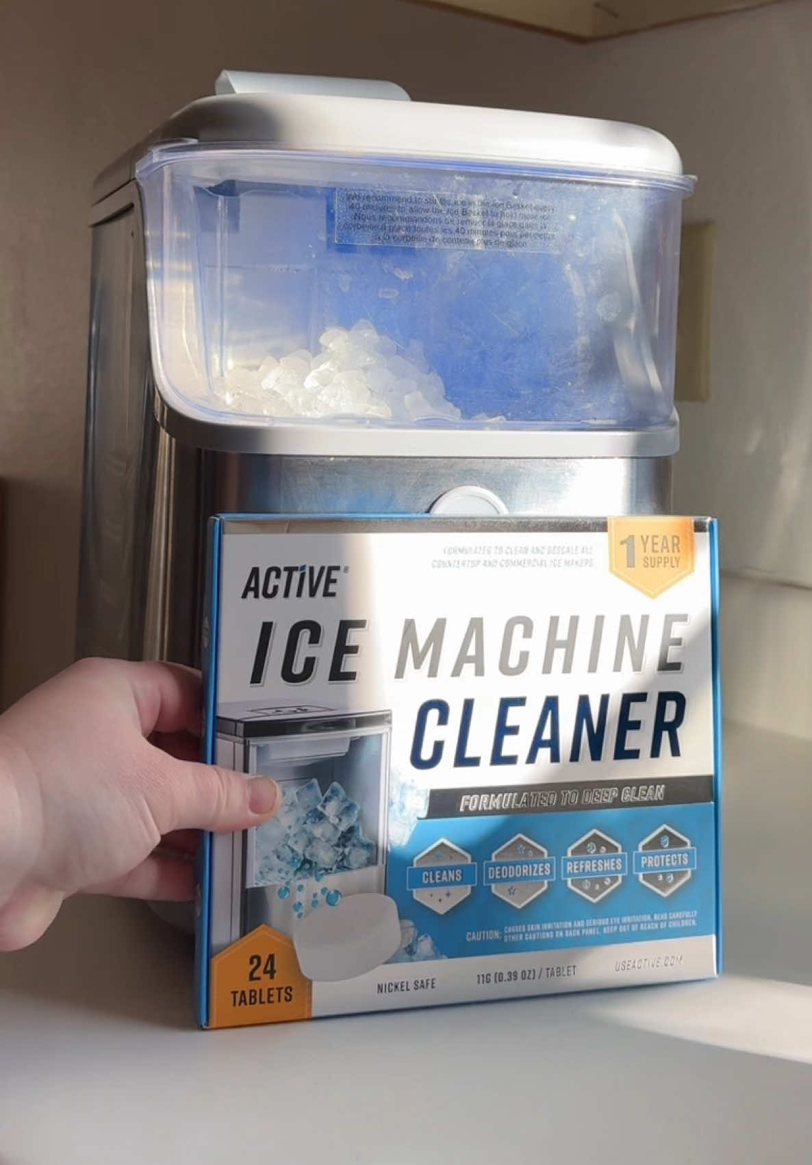 Buy these tablets now, and clean your counter top ice machine. #icemachine #clean 