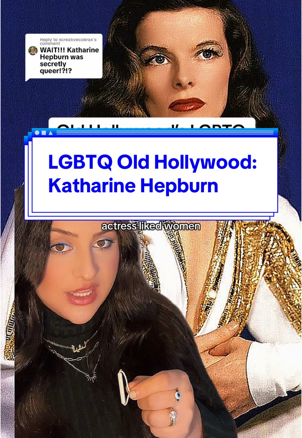 Replying to @xcreativecobrax Katharine Hepburn’s “husband” was a woman. Is Hepburn an overlooked LGBTQ icon? #lgbtq #oldhollywood #hollywoodsecrets #historytok 