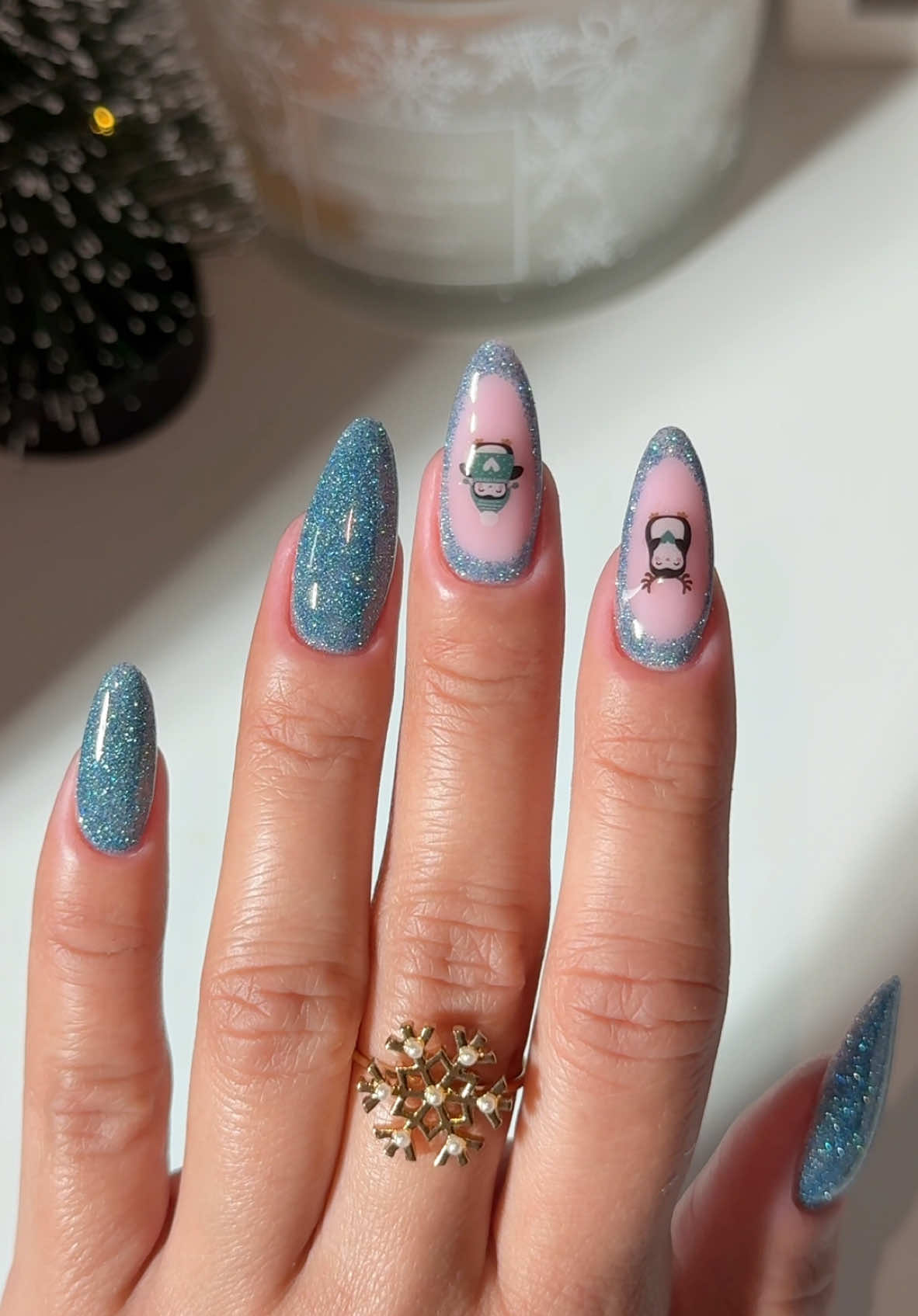 ❄️🩵🐧 #nailtutorial #christmasnails #flash #nailart #winternails #viral #flashnails #winter