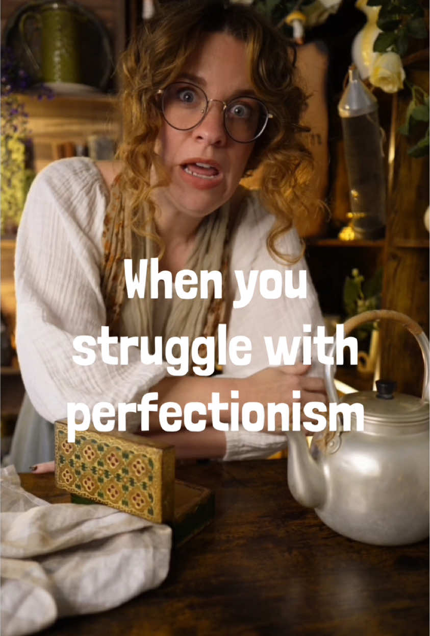 Replying to @mssensoryhands The faster we embrace our imperfections, the faster our shift into JOY. Give it a giggle, then move on. Imperfections are what make life worth living, so celebrate them as often as you can. ❤️ #megstearoom #cottagecore #taverntok #fyp 