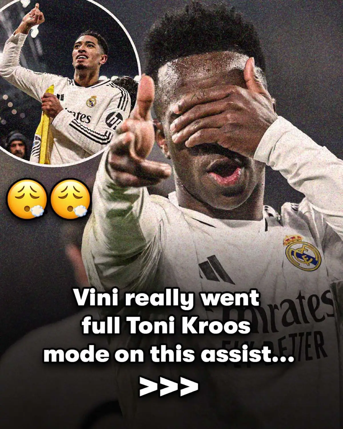 Vini with a Kroos-esque assist for Bellingham 👏 #vinicius #bellingham #mbappe #realmadrid #ucl 