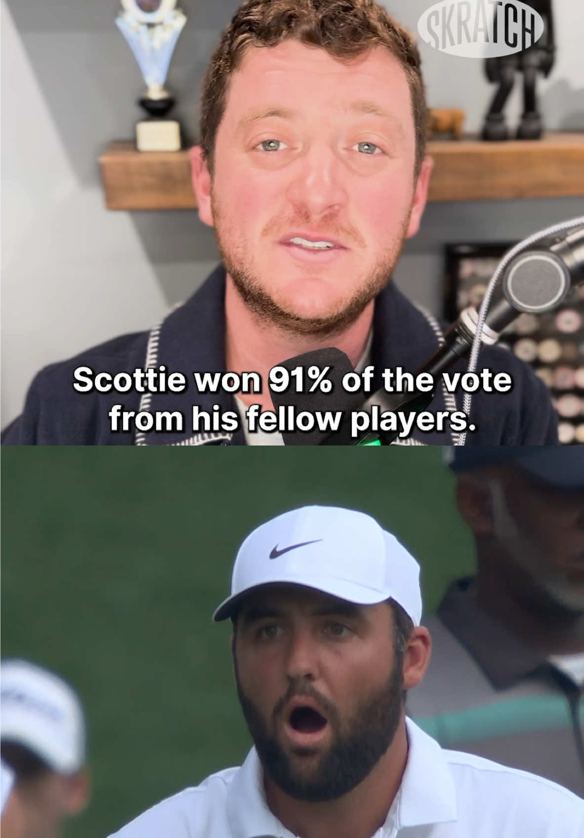 91% of Tour pros voted for Scottie Scheffler for Player of the Year--despite Xander Schauffele winning two majors in 2024. That says a lot about how they view his consistency.