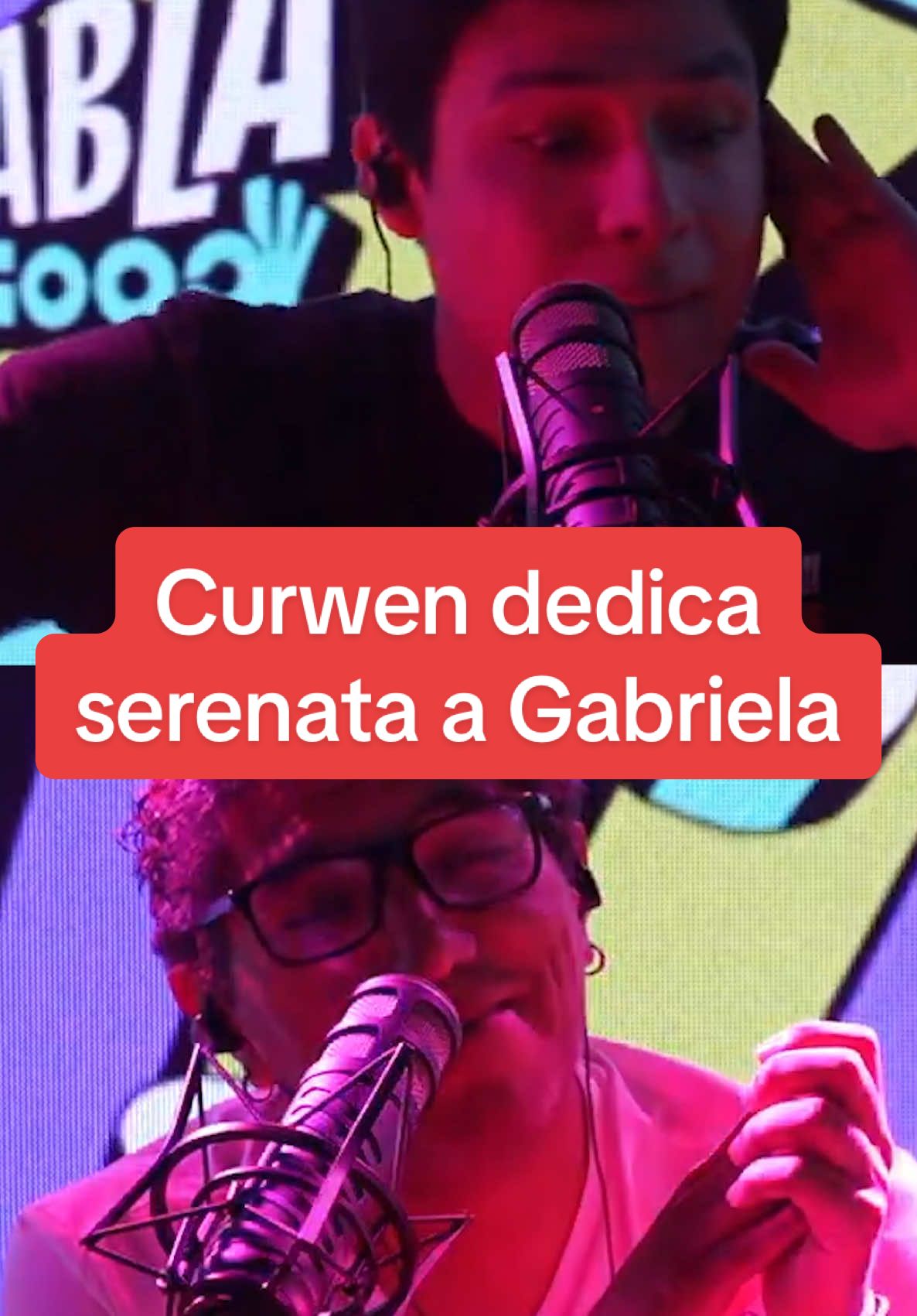 Curwen canta serenata virtual a Gabriela Serpa. Fuente: Habla Good, apunta Magaly 🤏 #hablagood #streaming #curwen #gabrielaserpa #laorejadevangogh #ship 