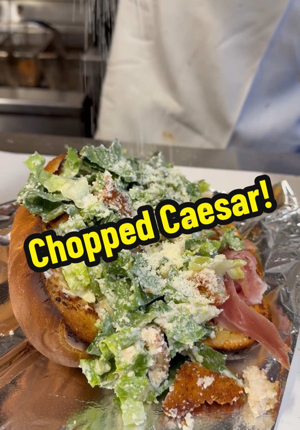 Listen to that crunch…#mortadellahead #caesarsalad #italianfood 