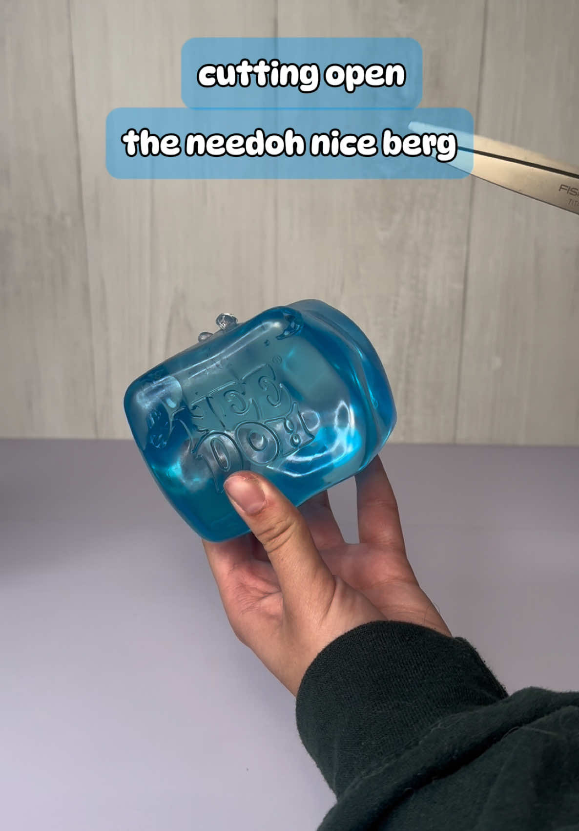 cutting open my defective needoh nice berg #fidgets #asmr #fidgettoys #needoh #fidgetfetti #nicecube #satisfying