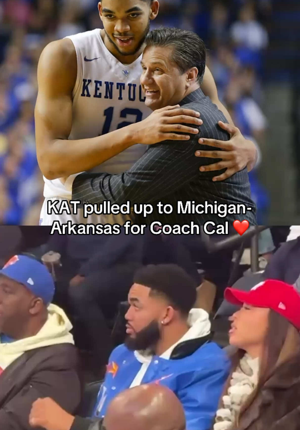 #JohnCalipari was #KarlAnthonyTowns' former coach at  #Kentucky 🔥 #CBB #basketball @SECNetwork 