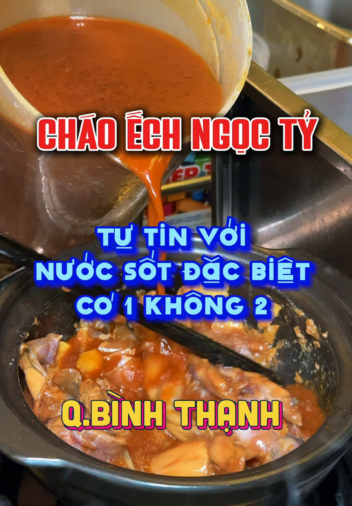 Cháo ếch Ngọc Tỷ tự tin với nước sốt đặc biệt có 1 không hai #vtmgr #diachianuong #chaoechNgocTy 