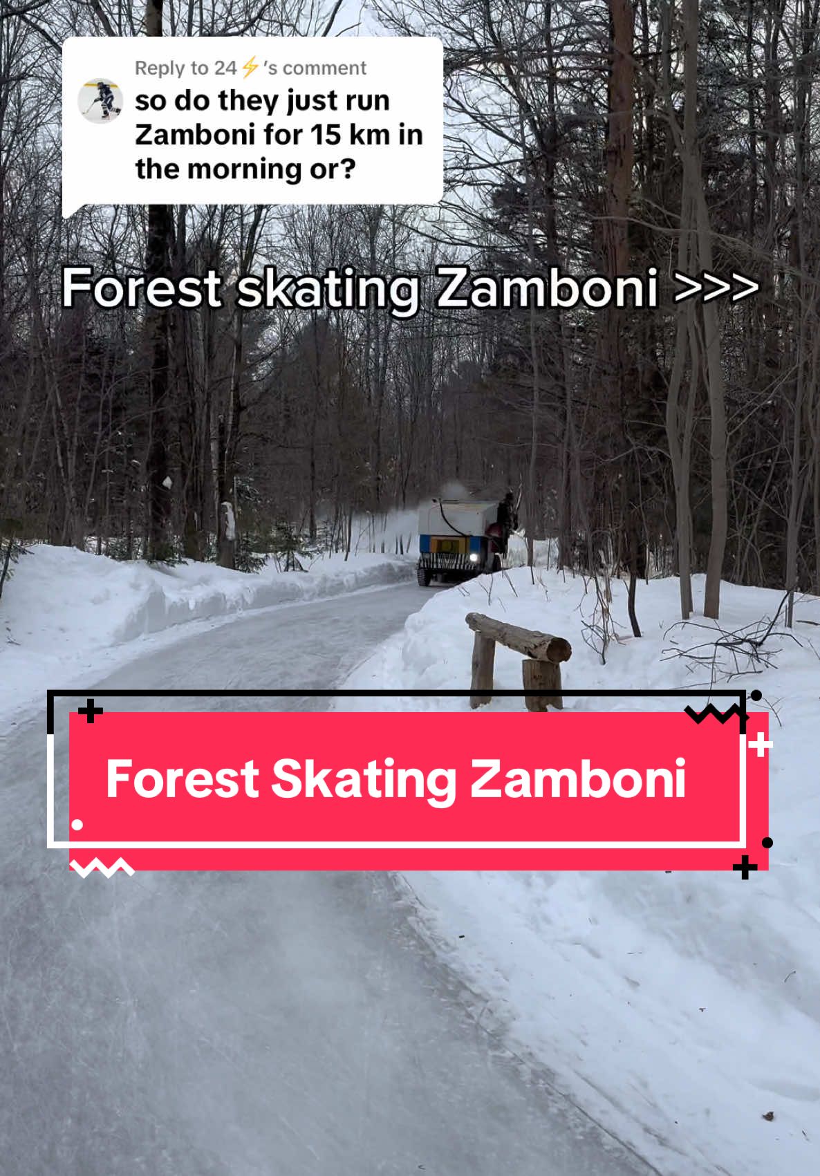 Replying to @24⚡ look at how much snow it’s throwing at the end 😳 Making sure the forest ice trail is immaculate for your ice skating day #IceSkating #forest #zamboni #iceskatingtiktok #wintersports 