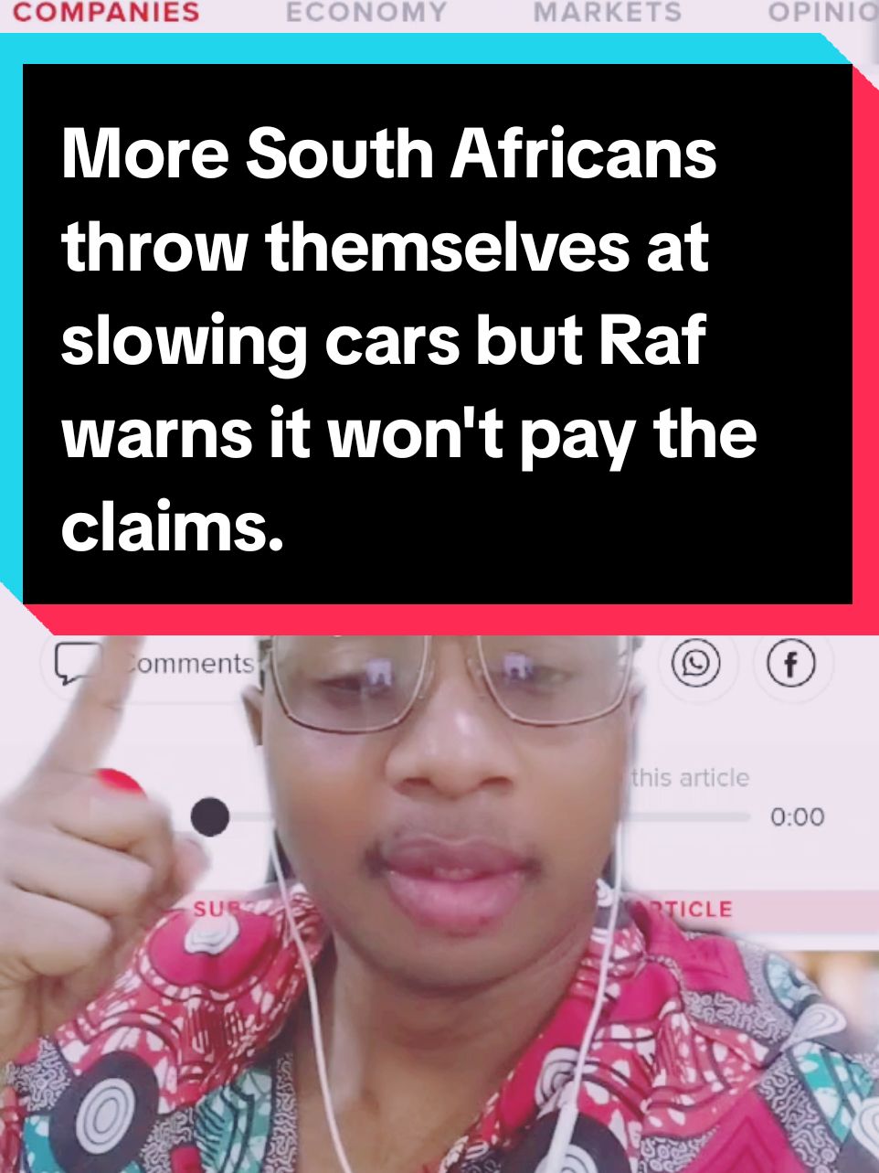 More South Africans throw themselves at slowing cars but Raf warns it won't pay the claims. Road Accident Fund South Africa, RAF, Savings and Investment, Financial Planning 