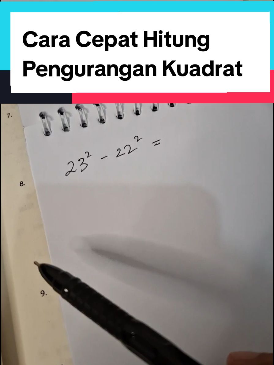 Cara Cepat Hitung Pengurangan Kuadrat #matematika #bahassoalmatematika #matematikasd #matematikasmp #soalmatematika #matematikamudah 