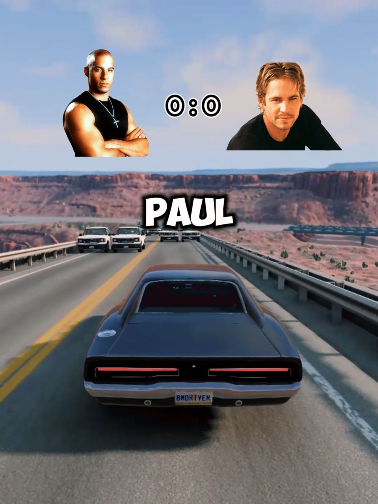 Vin Diesel vs Paul Walker #beamng #beamngdrive #vindiesel #paulwalker #dodgecharger #nissanskyline #fastandfurious #usa🇺🇸 #usa_tiktok #fyp