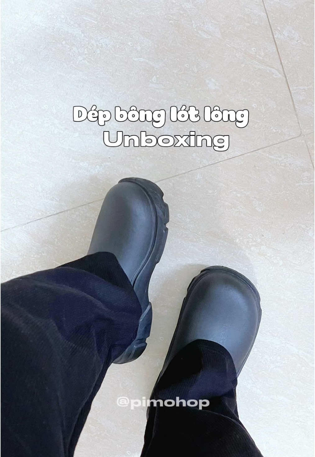 Dép bông 5cm ấm quá luôn #pimohop #depsuc #depbong #deplotbong #xuhuongtiktok #unboxing #viral 