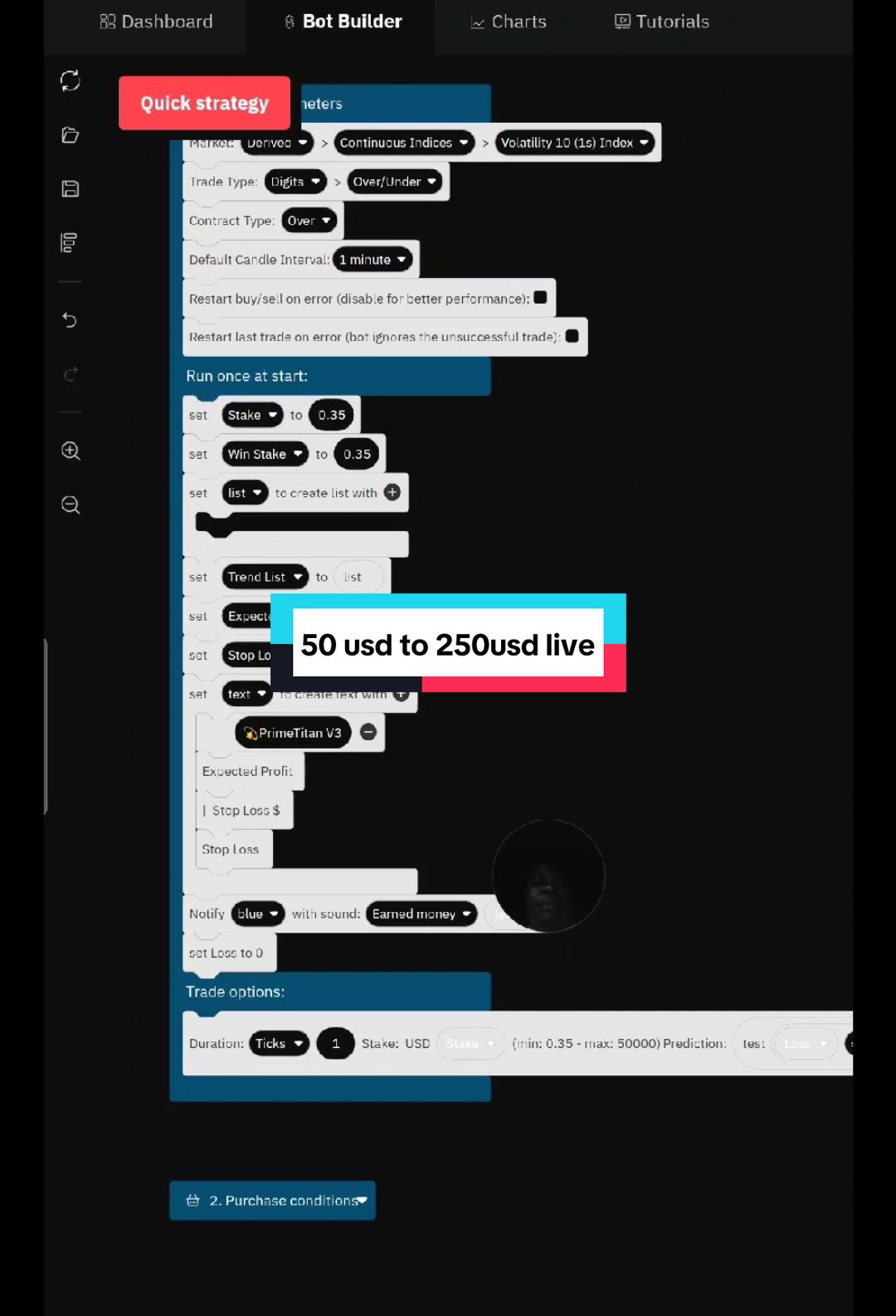 FROM $50 TO $250 — ALL LIVE ON CAMERA. I’LL REACH $1,500 BY TOMORROW AND WITHDRAW IT LIVE. IF I CAN DO IT, YOU CAN TOO! STAY TUNED! AS A BEGINNER THIS IS THE BEST ROBOT FOR YOU #YourSuccess #God #Focus #tradingrobot #PrimeTitan #tradingjourney #binarylifestyle