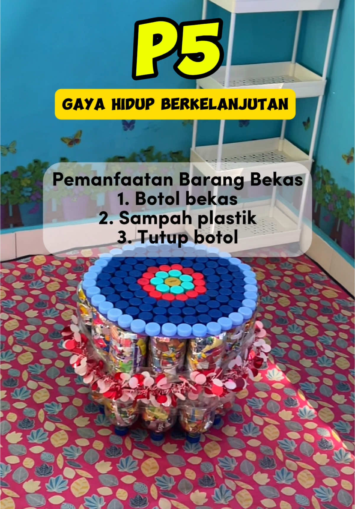 Pemanfaatan barang bekas #p5  #gayahidupberkelanjutan #botolbekas #mejapojokbaca 