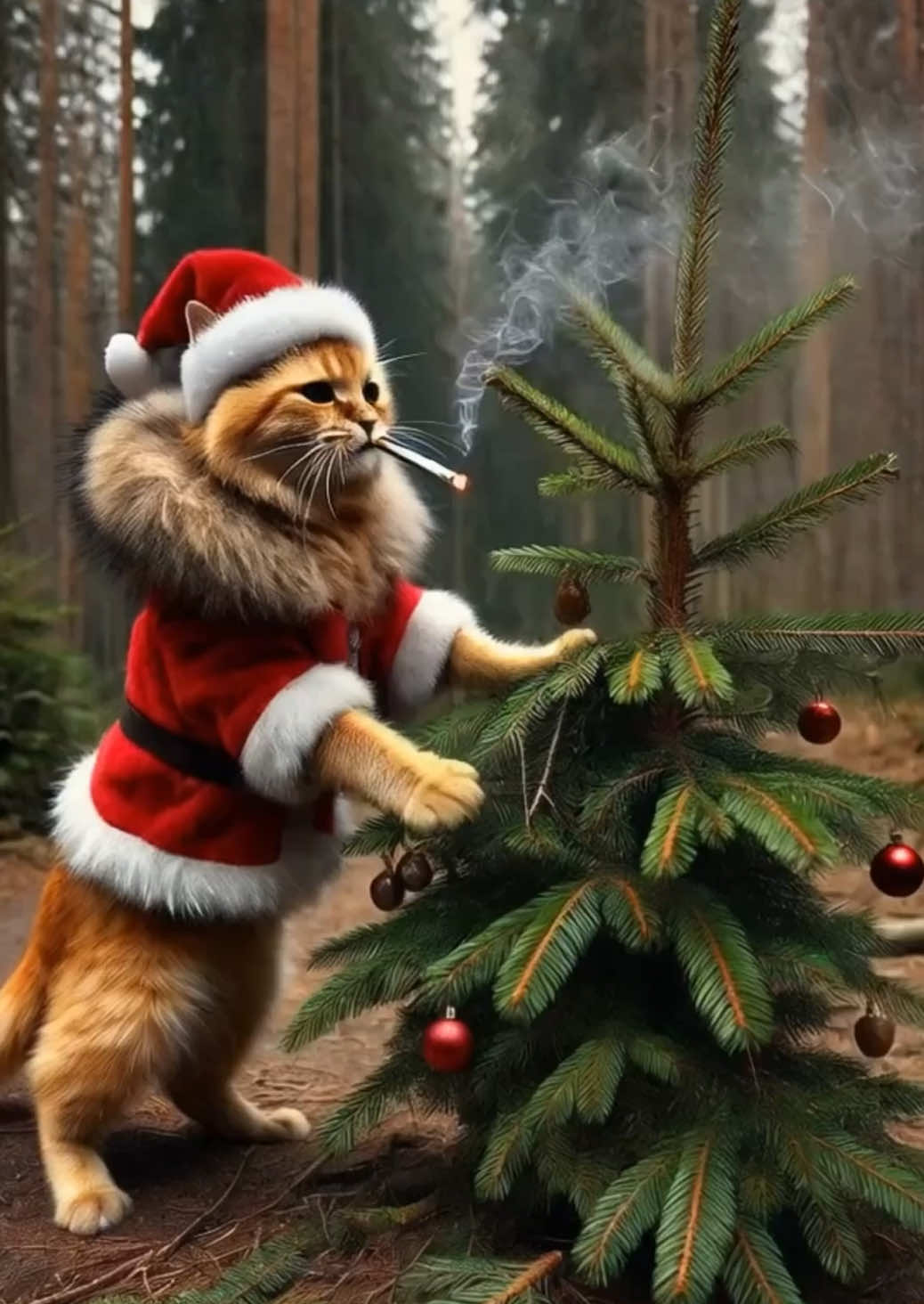 Funny Christmas cat #cats #funnycat #kitty 